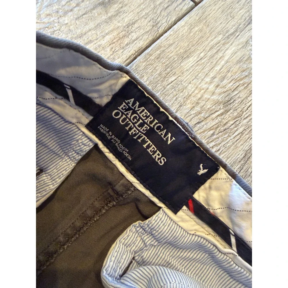 American eagle chino pants size 29 x 32 Mens 29x32 Khaki Pant Gray Cotton Preppy